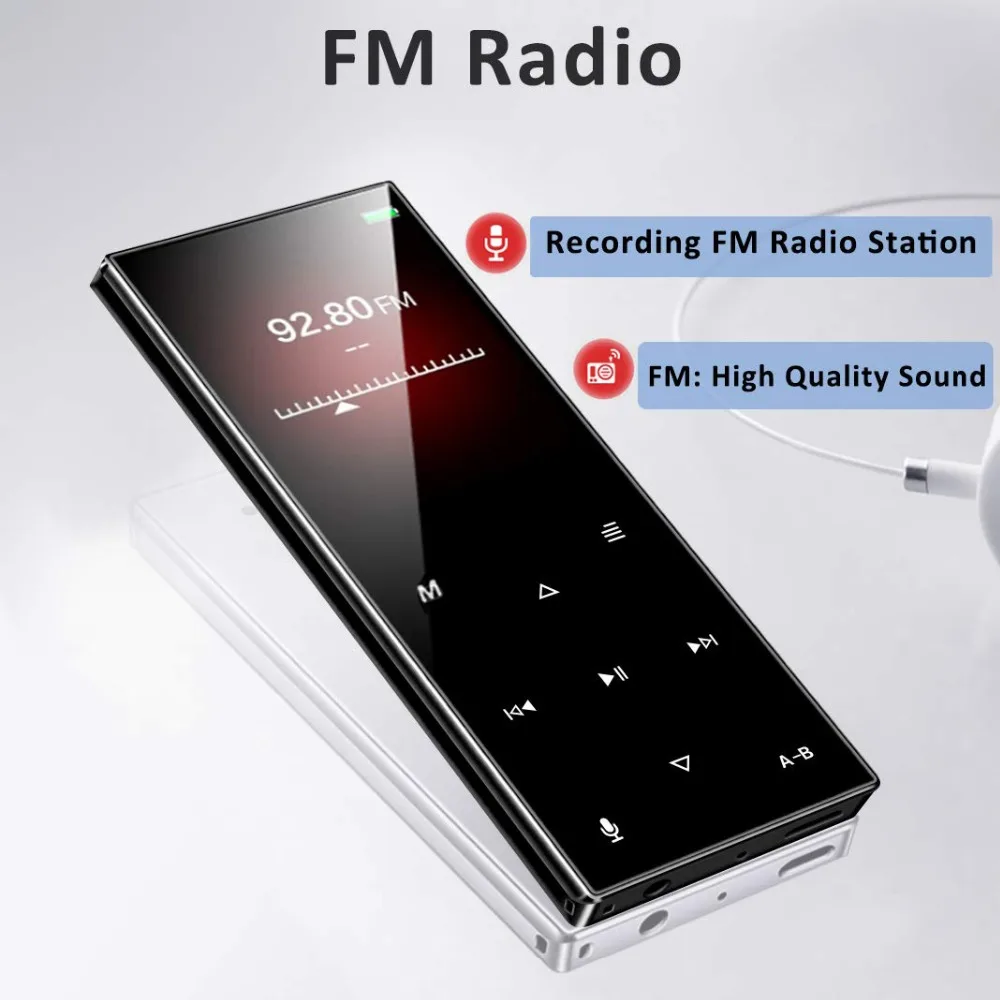 Обновленный Bluetooth 4,2 металлическая Спортивная сенсорная кнопка MP3-плеер с динамиком, рекордер fm-радио, расширяемая sd-карта 128 ГБ