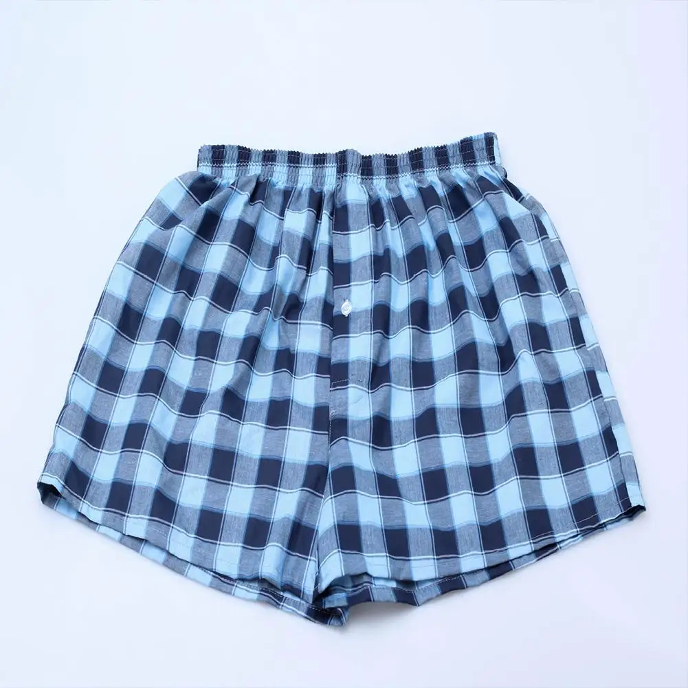 Great Value 1Pcs/4Pcs Cotton Men Shorts Plaid Boxers Breathable Underpants Loose Summer Men's Shorts Large Size for Man