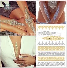 Waterproof temporary metal texture pattern small and pure and fresh couples the tattoo stickers map children