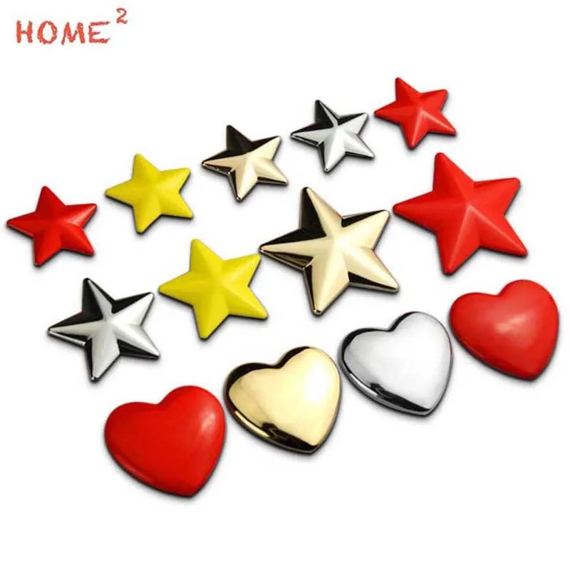 

3.1CM Car Styling 3D Metal Star Heart Shape Stickers Auto Decor Decals for Vauxhall Maserati BYD Vespa Toyota scion Renault Ford