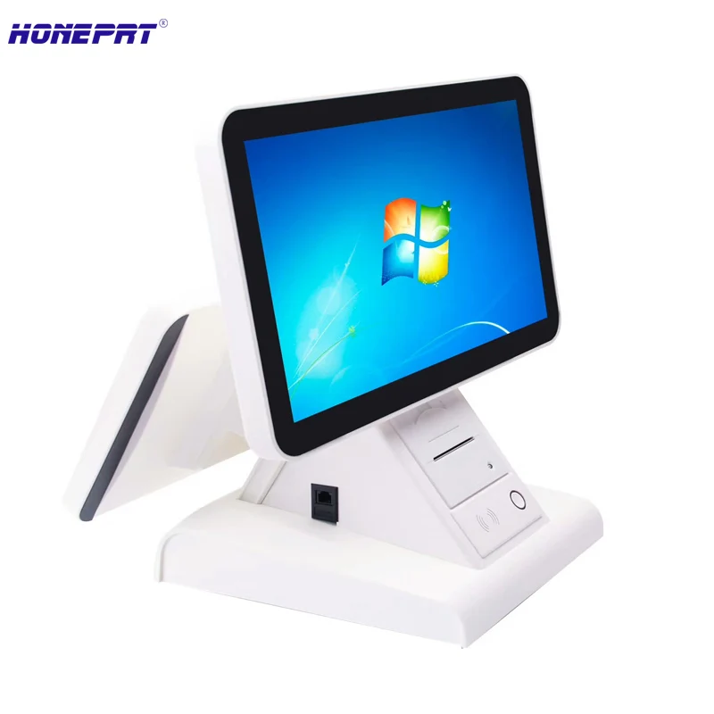  HONEPRT Mode 15 zoll Dual Touch Screen POS Kassen System mit RAM 4 GB SSD 64 GB