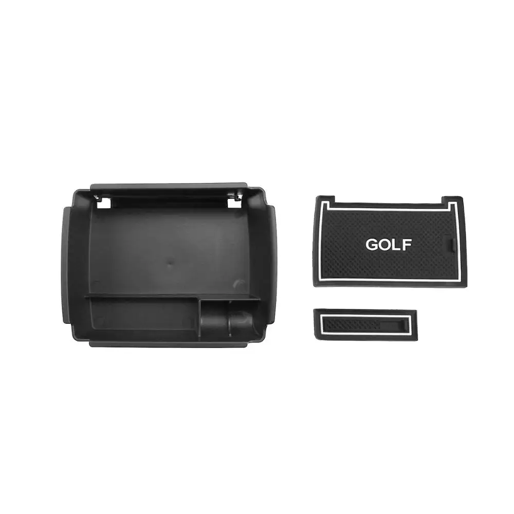 RUIYA rubber non-slip mat console center storage box for VW Volkswagen Golf 7 R GTD GTI GTE internal center armrest storage box RUIYA rubber non-slip mat console center storage box for VW Volkswagen Golf 7 R GTD GTI GTE internal center armrest storage box