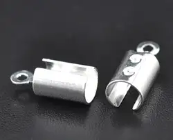 Серебряные украшения doreenbeads ожерелье/Обжим кабеля концевые наконечники W/Loop 7,5x5,2 мм, продается в пакете 15 новинка 2015