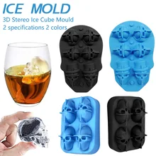 4/6-полость льда лоток пудинг плесень 3D Череп Силиконовая форма DIY льда инструмент украшения