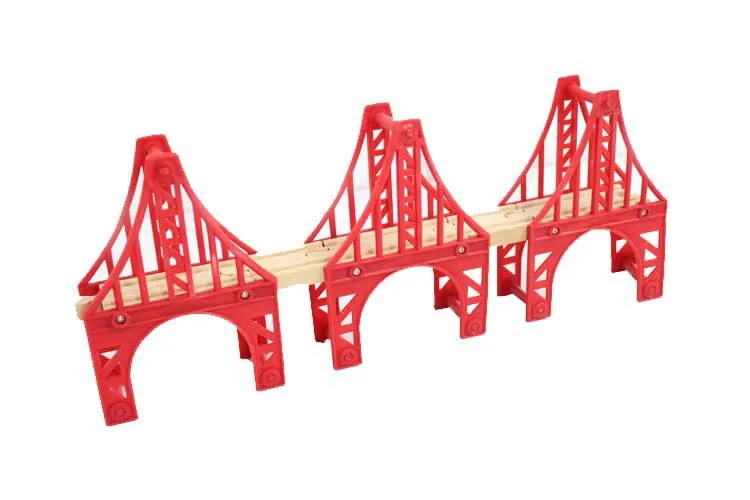EDWONE красная башня мост деревянная железная дорога поезд слот железнодорожные аксессуары оригинальная игрушка Подарки для детей