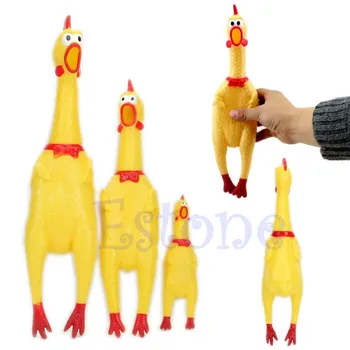 

Pet Dog Puppy Squeak Toy Yellow Screaming Rubber Chicken Squeaker Chew Play Toys Gift 3 Size Pet Supplies C42