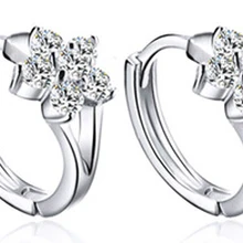 Новое поступление элегантный кубический цирконий Снежинка серьги для женщин серьги из белого золота