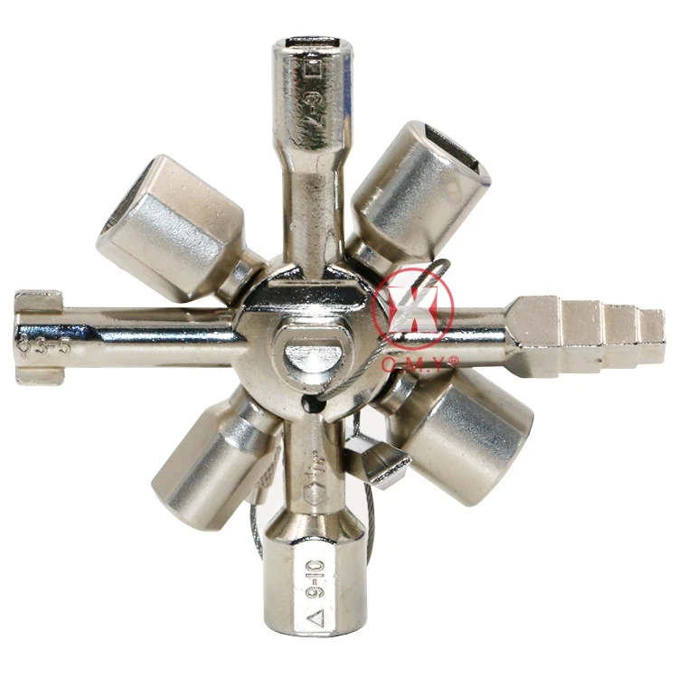 

10 in 1 Multifunction Electrician Plumber Utility Cross Switch Wrench Universal Square Triangle Key for Gas Train Bleed Radiator