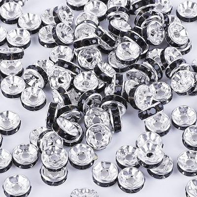 6mm Gold Silver Color Crystal Beads Rhinestone Rondelles Loose Spacer Beads for Jewelry Making DIY Bracelet