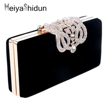 MeiyaShidun Flower Crystal Evening Bag Day Clutch Bags Clutches Lady Wedding Purse Rhinestones Wedding Handbags Mini Evening Bag