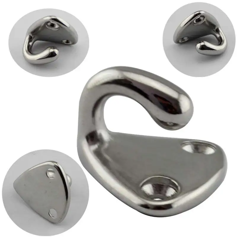 27mmx27mm 316 Stainless Steel Mini Boat Ship Fender Hook Carabiner Pad Eye Hooks for Coat Marine Sailing Marine Hardware 10Pcs images - 6