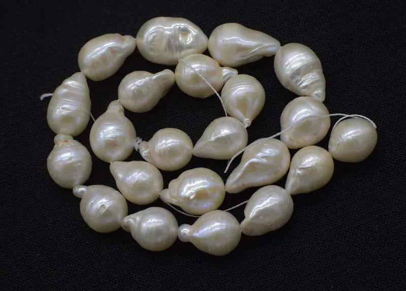 

loose beads white baroque drop freshwater keshi pearl 15*18-24mm 14" for DIY jewelry making FPPJ wholesale beads nature