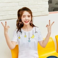 Милая рубашка принцессы в стиле Лолиты; сезон весна-лето; Милая хлопковая рубашка с круглым воротником и вышивкой в виде звезд; VC175