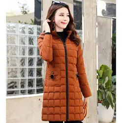 Женское хлопковое пальто среднего возраста на осень и зиму, новое платье с капюшоном большого размера для мамы P201810838