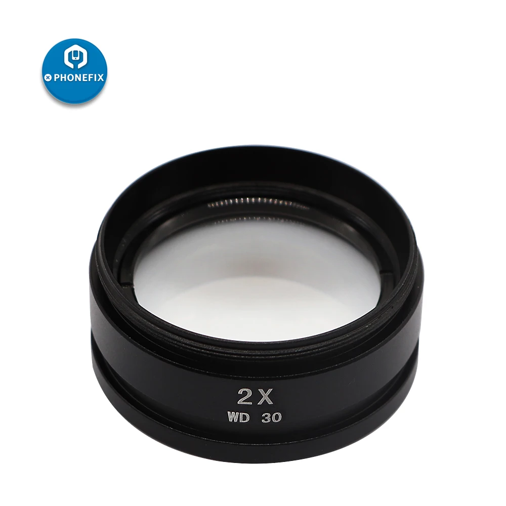 

PHONEFIX 0.5X 0.7X 1.0X 2.0X Assisted Auxiliary Objectives Lens Barlow Lens For Stereo Microscope Auxiliary Objectives Lens