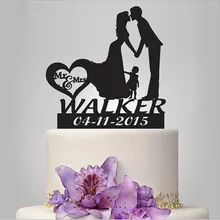 Настоящее Бросился индивидуальный акрил наша семья свадебный торт Топпер/Свадебный стенд/Свадебные украшения/на заказ Топпер