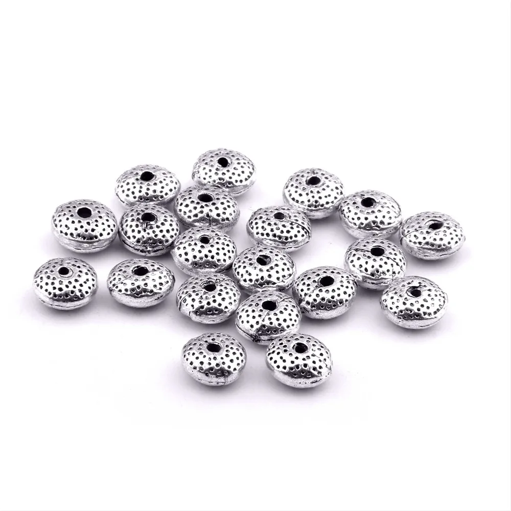 

Vinswet 30 pcs Antique Rondle Alloy Spacer Beads Charm Pendants 8MM beads Bracelets Jewelry Making Findings DIY Charms Handmade