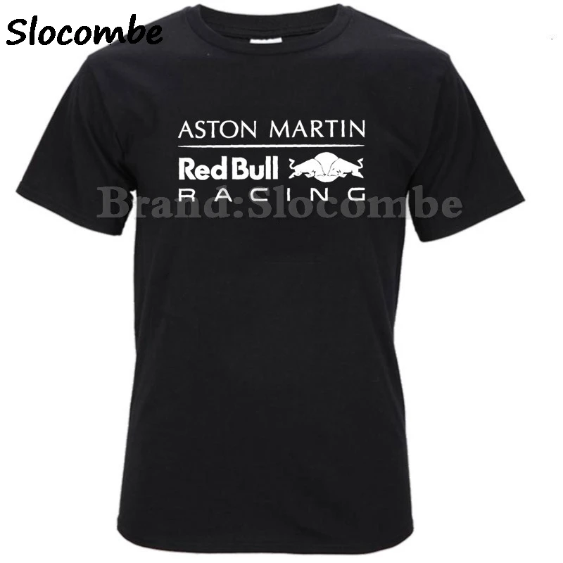 

100% Cotton F1 Aston T Shirt for Men Formula 1 Martin Logo Print Short Sleeve Tees Shirts Men Game Fans Tops navy balck org