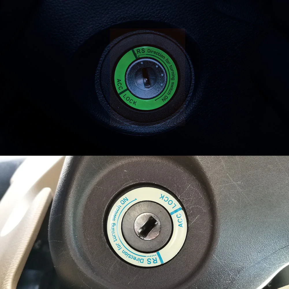 

3D Car Ignition Switch Cover Luminous Key Ring Hole Cover Sticker car stickers auto products