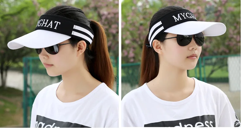 sun visor caps men women sun visor hat outdoor summer black white visors for women  (9)
