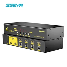 SGEYR HDMI KVM переключатель 4x1 4 порта USB HDMI KVM переключатель USB 2,0 4 в 1 выход HDMI коммутатор клавиатура мышь Поддержка для монитора ПК