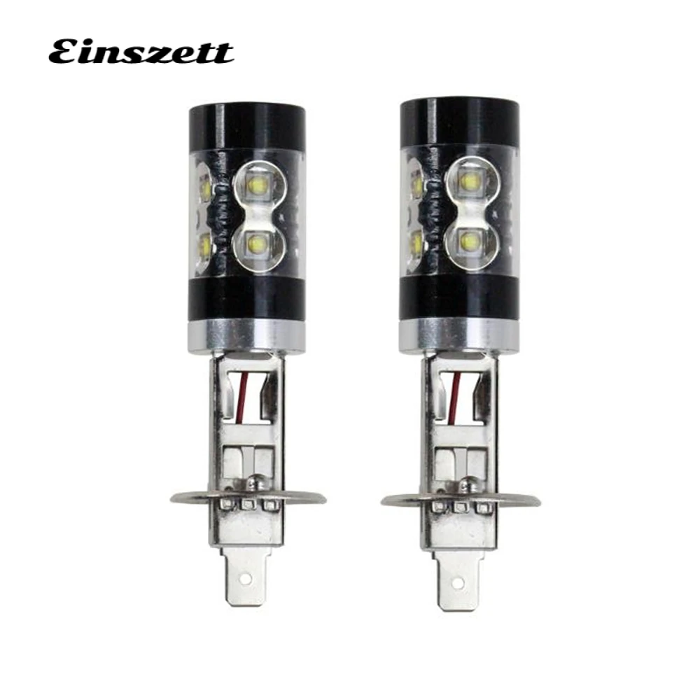 2pcs High Bright White H1 50W LED Car Fog Lamp Replacement Bulb High Power DC12V 10SMD