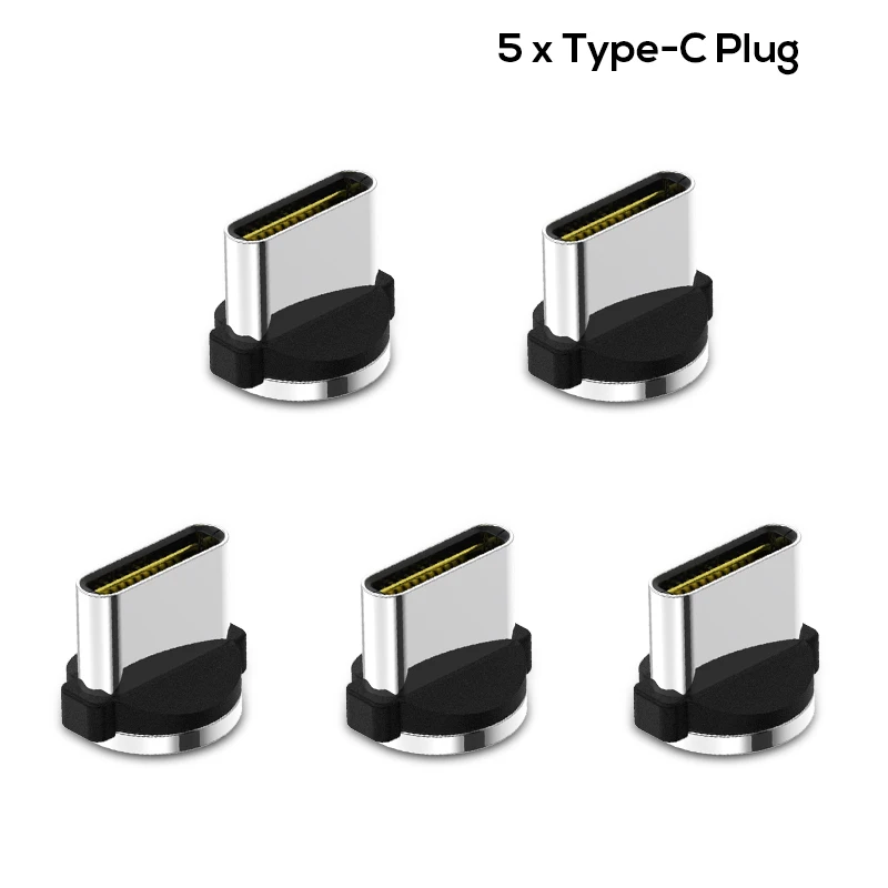 TOPK [5-Pack] R-Line1 светодиодный магнитный кабель usb type C с нейлоновой оплеткой для зарядного устройства type-C для samsung S9 S8 Plus USB C - Цвет: 5 x Type-C Plug