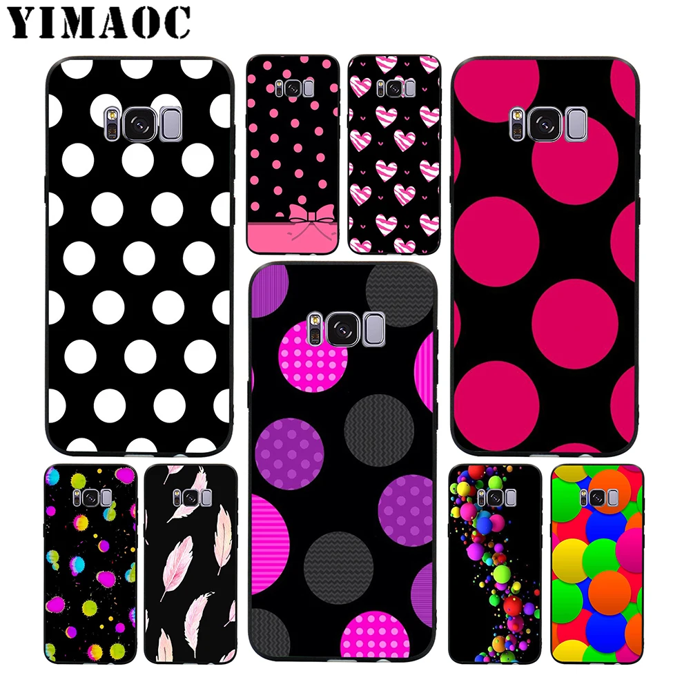 YIMAOC Polka Dots Feather Soft Case for Samsung Galaxy S10 S10e S9 S8 A6 Plus S7 S6 Edge A7 A5 A3 J6 Note 9 8 |