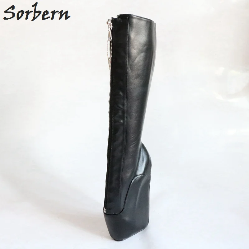 Mujeres Piel De Tamaño Gothic custom Tacón Para Las Color 11 Black Zapatos Sorbern Negro Fetiche Ballet Mujer Alto Tacones Botas wqPxAYXpt