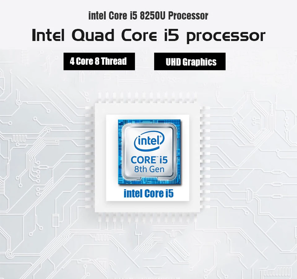 ACEPC Intel Core i5 8250U DDR4 безвентиляторный мини-ПК WIN10 Mini PC Windows10 Linux i5 мини-ПК с HDMI VGA USB3.0 USB2.0 WIFI300M