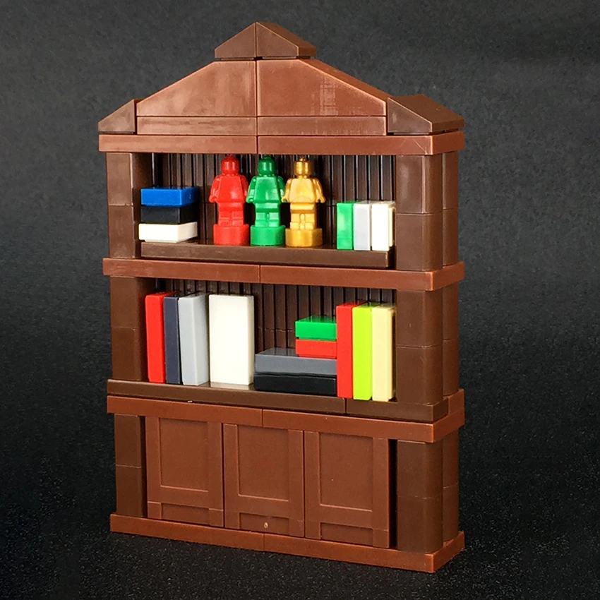 Boockshelf Bookcase Building Blocks City Home Office MOC Accessories Legoingly Book Showing Case Bricks Parts DIY Baby Kids Toys (3)