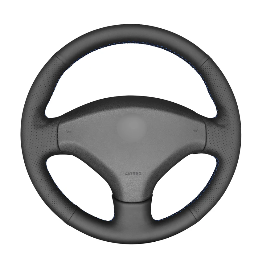 Прошитая вручную черная искусственная кожа для Peugeot 308 2007 2013 408 2012|Чехлы на руль| |