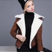 UUV Brand Short Sheepskin Suede Cloak Winter Jacket Lapel Thick Warm Women’s Motorcycle Coats Overcoat JS130300580