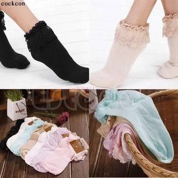 

Princess Ankle Socks Girl Cute Sweet Women Ladies Vintage Lace Ruffle Frilly Ankle Socks