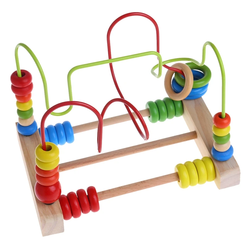 Деревянная обучающая игрушка счетные круги счеты проводной ЛАБИРИНТ горки для маленьких детей Chilrden