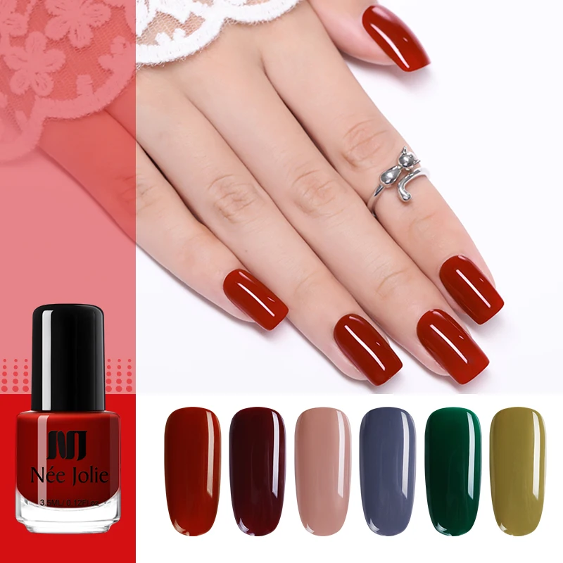 

NEE JOLIE 3.5ml Red Series Nail Polish Pure Nail Color Fast Dry Nail Art Polish Varnish DIY Design 12 Colors Available