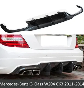 

Car Carbon Fiber Rear Bumper Spoiler Lip, Auto Car Rear Diffuser Cove For Mercedes-Benz C-Class W204 C63 2011 2012 2013 2014