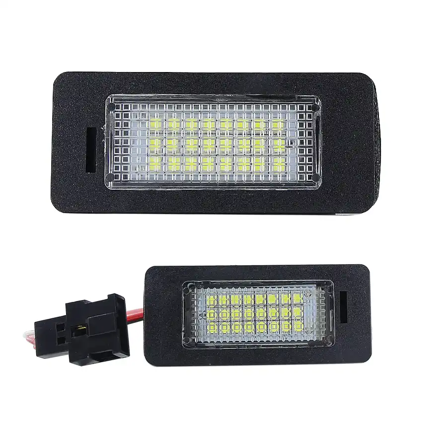 2 pieces LED Licence Number Plate Rear Lamps Assembly for TT Q5 A4 S5 A5 Passat 5D R36 6000K White