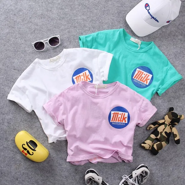 

90-130cm height new 2019 summer boys casual cartoon boys t shirt fashion style summer short sleeve o-neck kids t shirt