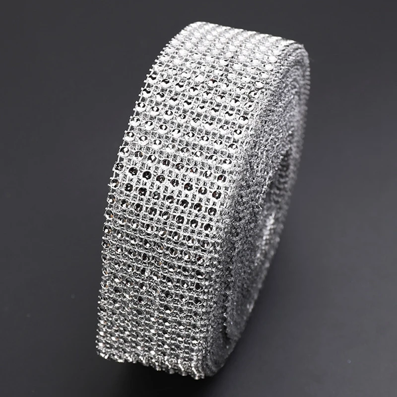 

Wedding Decoration 4cm*10 Yard Sewing Trim Crystal Motif Rhinestone Tape Applicator Ribbon Appliques for Dresses DIY Craft