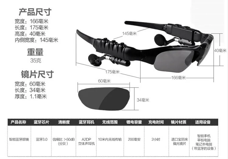 Новые солнцезащитные очки bluetooth-гарнитура наушники музыкальные наушники для iphone все смартфоны Планшетные ПК