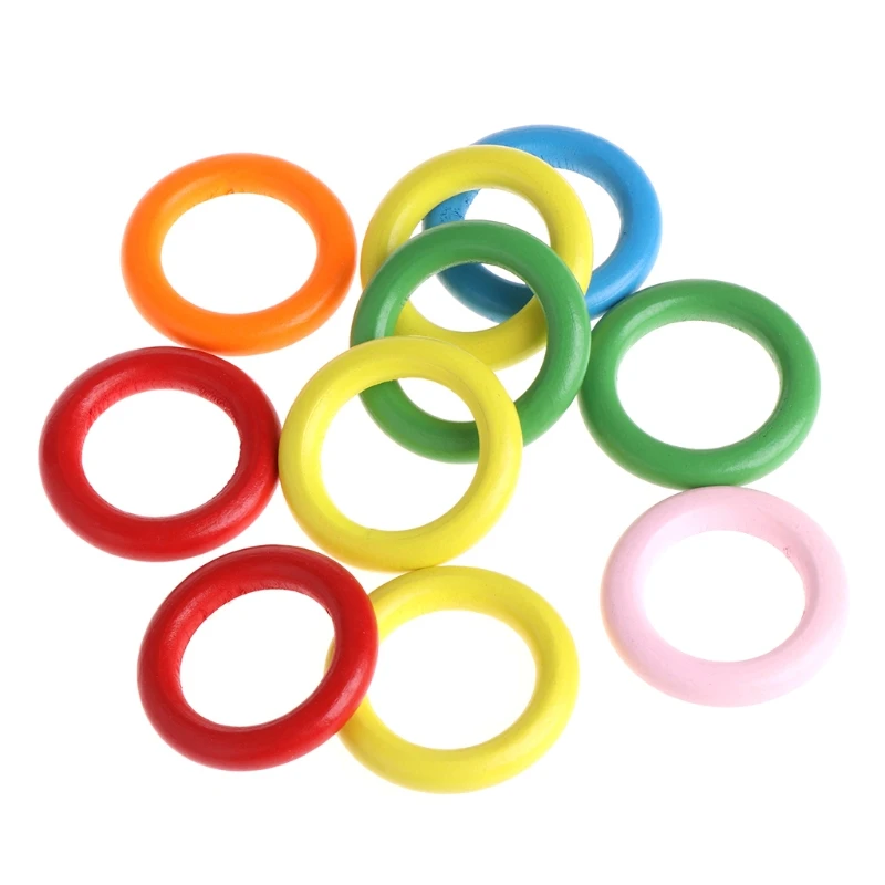 10 шт./пакет деревянные кольца попугай игрушки аксессуары Цвет Фул разные цвета DIY Украшение - Цвет: 4x2.5cm