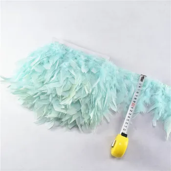 

wholesale 10meters Mint Green Beautiful Turkey feathers ribbon fringe 4-6inch marabou feathers trimming skirt dress trims Party