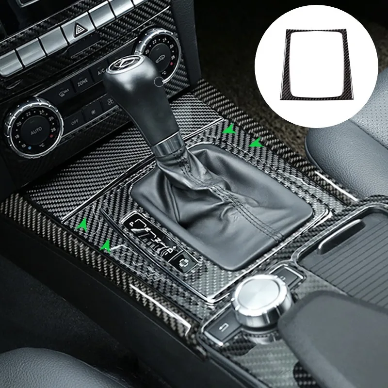 Автомобильная панель переключения передач из углеродного волокна, светлая крышка для Mercedes Benz C Class W204 2007-2010 2011 2012 2013 - Название цвета: outer frame