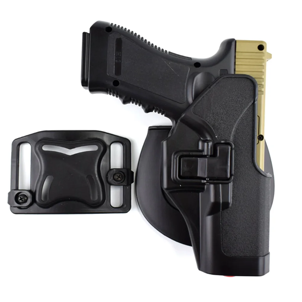 

CQC Tactical Compact Handgun Belt Holster G19 Quick Draw Right Hand Gun Holster w/ Paddle Waist Belt For GLock 17 21