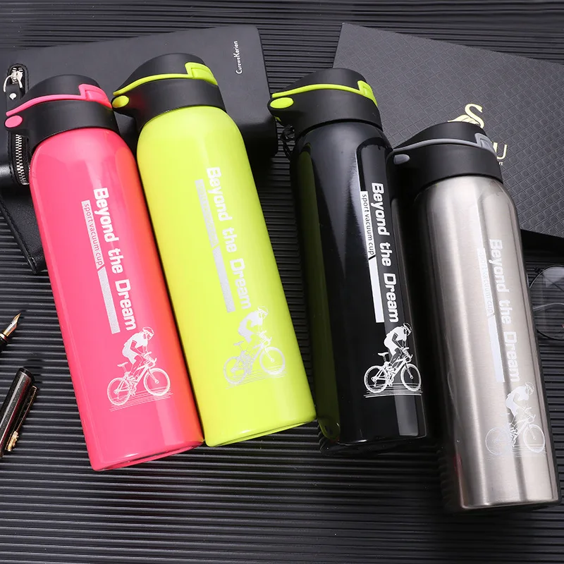 

500ML Sport Stainless Steel Thermos Drinking Bottle with Straw Vacuum Flasks Thermoses for Water Coffee Mug Travel Outdoors