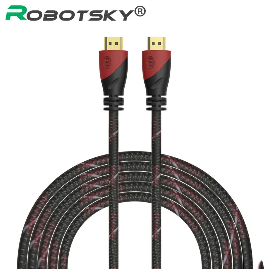 Robotsky высокое Скорость Кабель HDMI Позолоченные мужчинами HDMI сплиттер конвертер Расширение Кабо для HDTV Xbox Ноутбук 1080 P 5 м 10 м