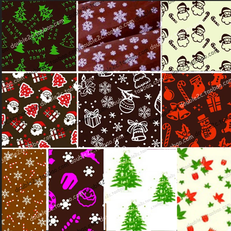 Chocolate Transfer Sheet of Christmas pattern ,Mixed Chocolate