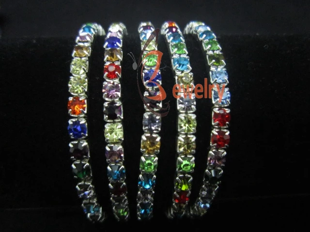 Gros Lots 5pcs exquise Cristal Strass Gold Filled Femme Anneaux gratuit