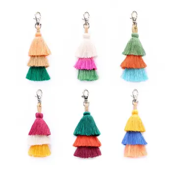 

Fashion New 1 Pc Colorful Bohemian Tassel Bag Charm Car Keychain Handbag Shoulder Bags Pendant Ornament Decoration Accessories